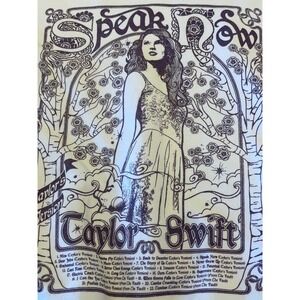 Taylor Swift Speak Now Album Graphic Sweatshirt White Crewneck Long Sleeve M